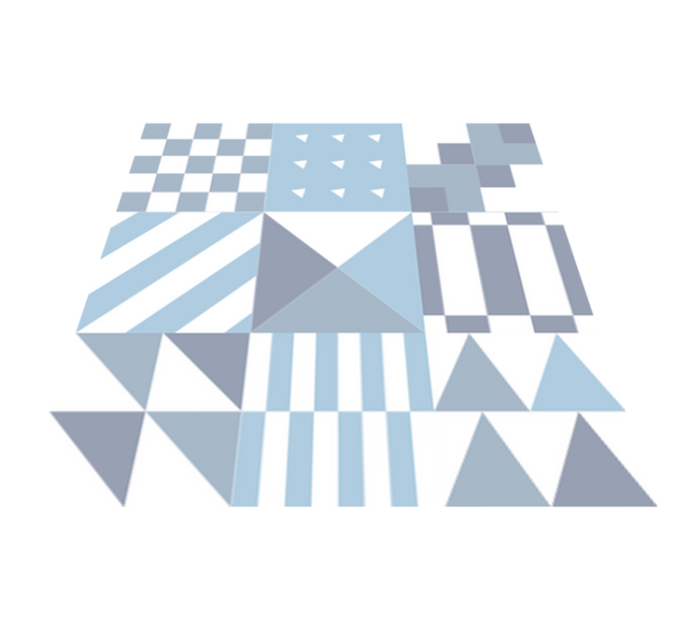 Bathroom vinyl rug with geometric blue pattern - TenStickers