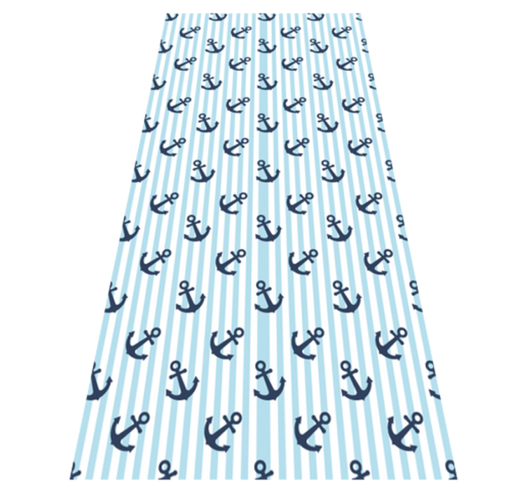 Bathroom vinyl rug in navy blue vertical stripes - TenStickers
