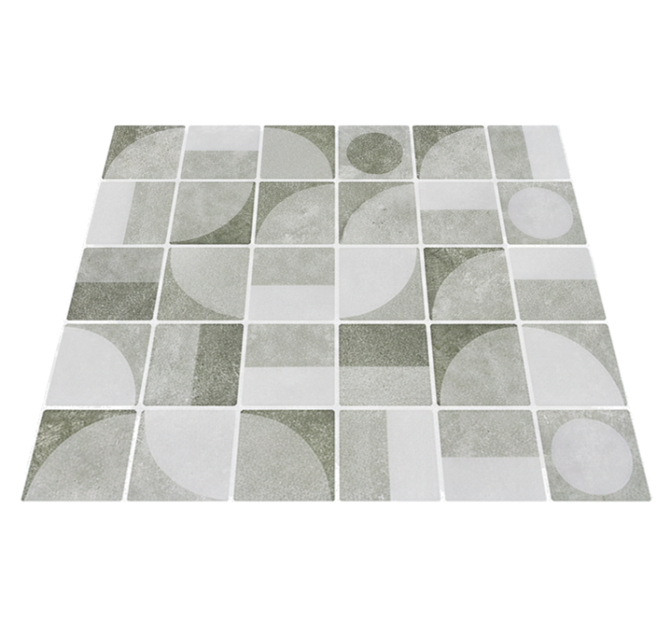 Bathroom vinyl rug with abstract grey shapes - TenStickers