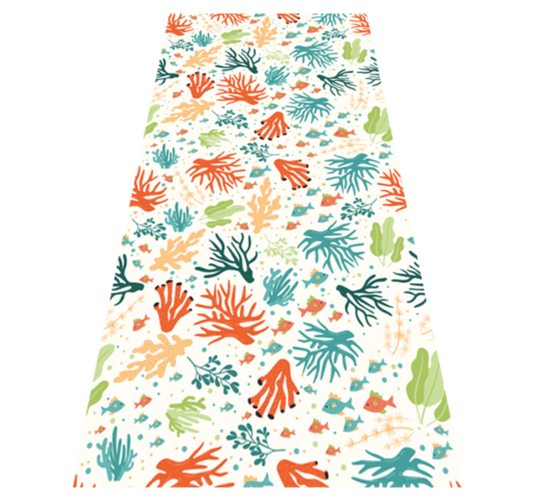 Colorful coral bathroom vinyl rug - TenStickers