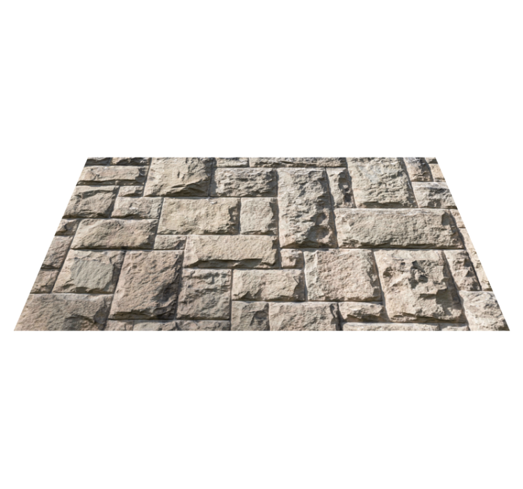 Grey rustic stone wall bathroom vinyl rug - TenStickers
