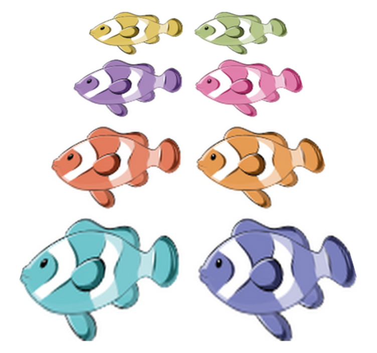 Bathroom vinyl rug clown fish shower screen decals - TenStickers