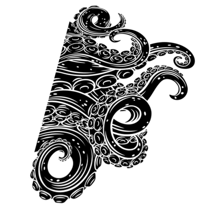 Bathroom vinyl rug with octopus tentacles design - TenStickers