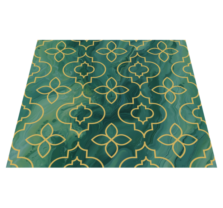 Turquoise bathroom vinyl rug - TenStickers