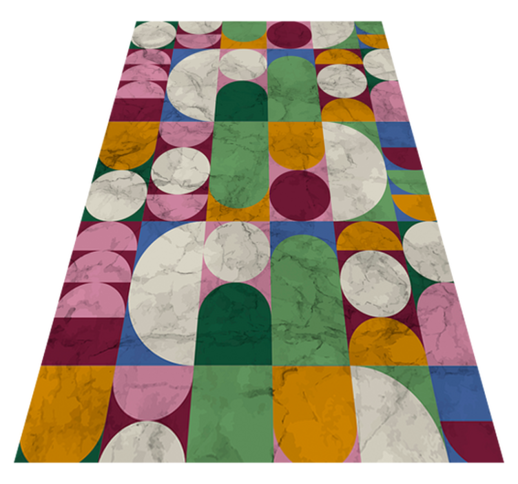 Bathroom vinyl rug with geometric textured designs - TenStickers
