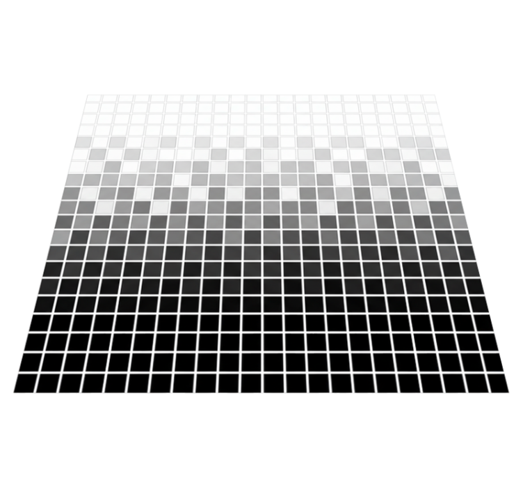 Bathroom vinyl rug with small black and white tiles - TenStickers