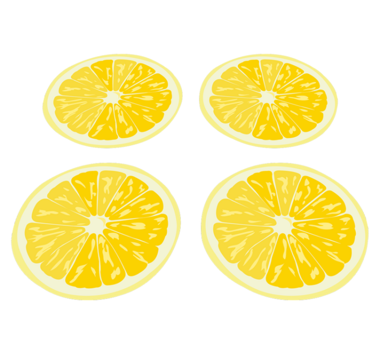 Kitchen vinyl rug sliced lemons sticker pack - TenStickers