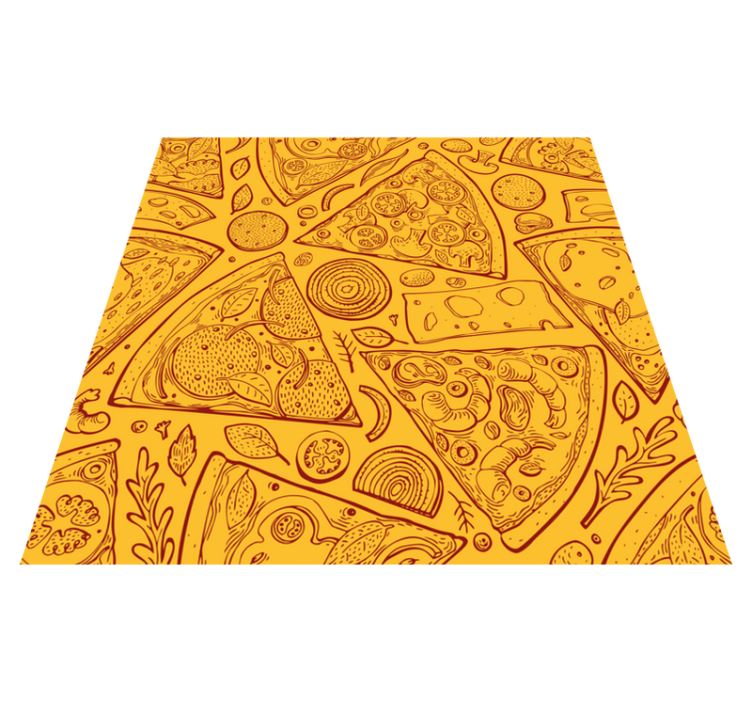 Kitchen vinyl rug with italian food icons - TenStickers