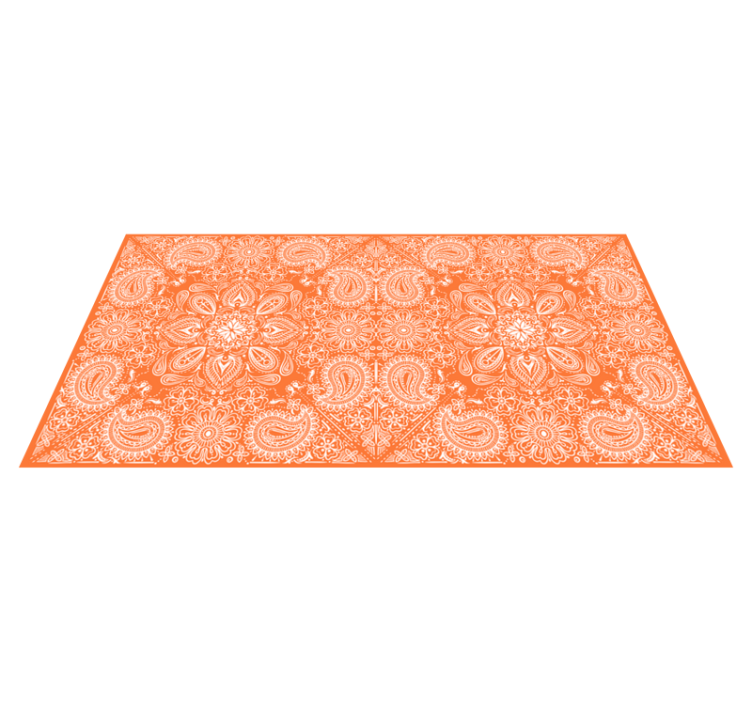 Kitchen vinyl rug paisley tile design - TenStickers