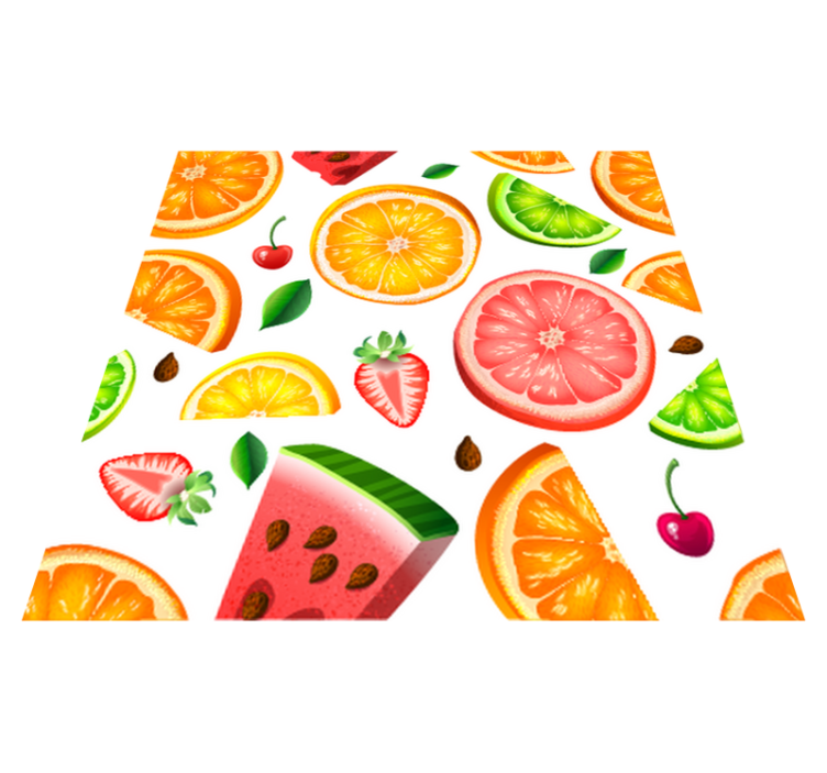 Kitchen vinyl rug fruit border design - TenStickers