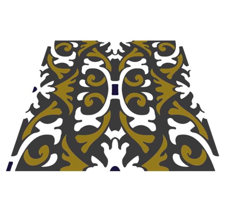 Kitchen vinyl rug with vintage beige floral design - TenStickers