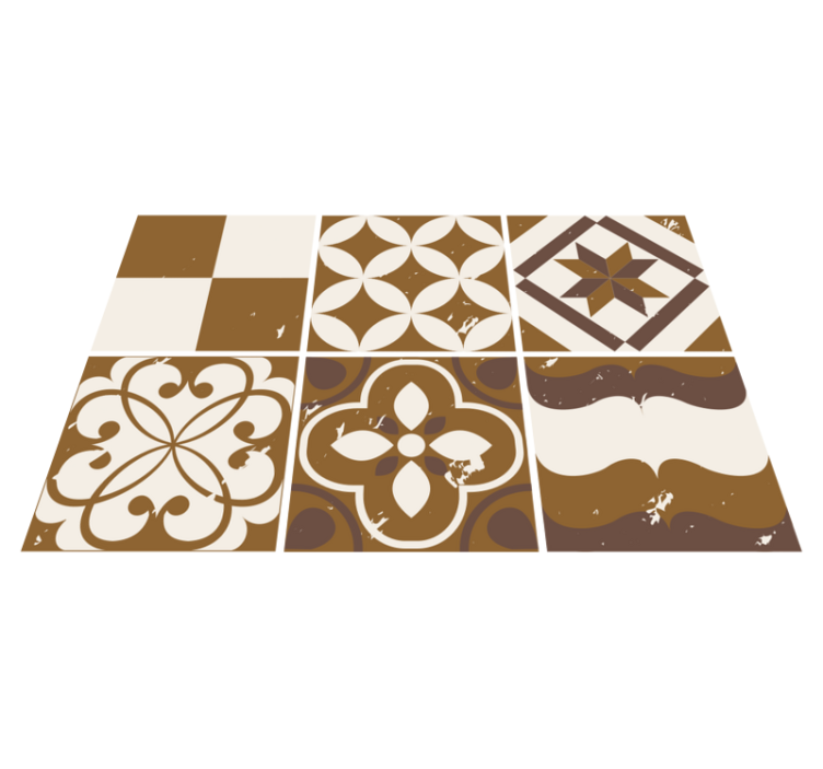 Kitchen vinyl rug in brown cement design - TenStickers