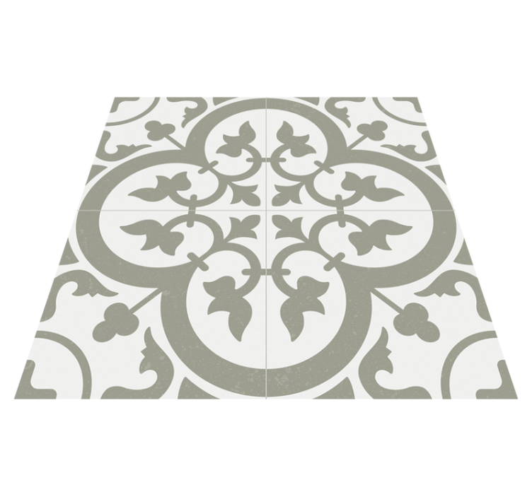 Kitchen vinyl rug moroccan tile evergreen fog - TenStickers