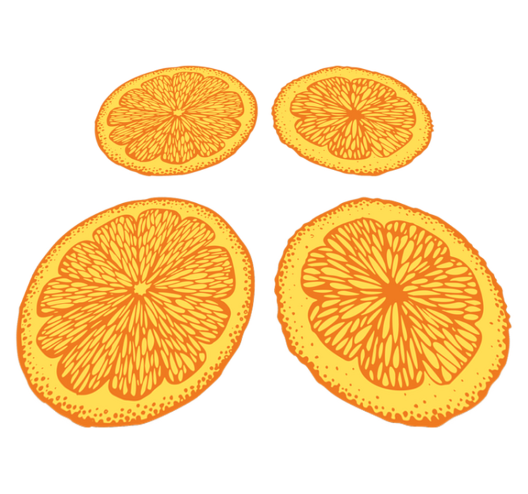 Kitchen vinyl rug with orange hand-drawn pattern stickers - TenStickers