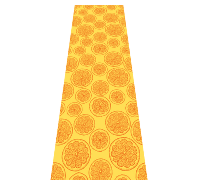 Kitchen vinyl rug with orange hand-drawn pattern - TenStickers