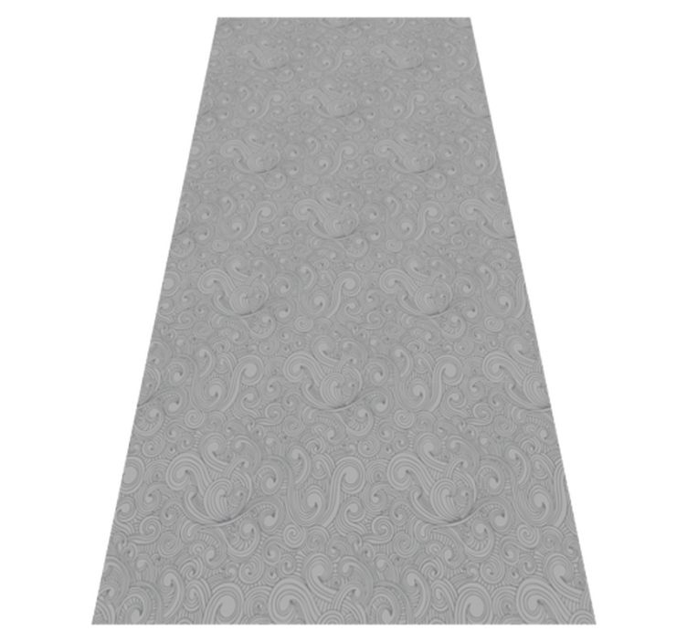 Kitchen vinyl rug in grey floral design - TenStickers