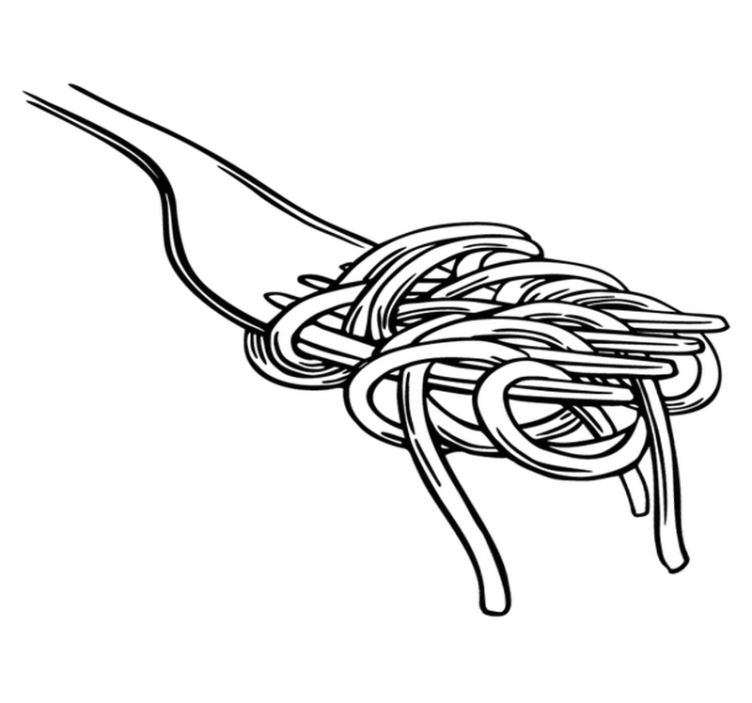 Kitchen vinyl rug with spaghetti fork design - TenStickers