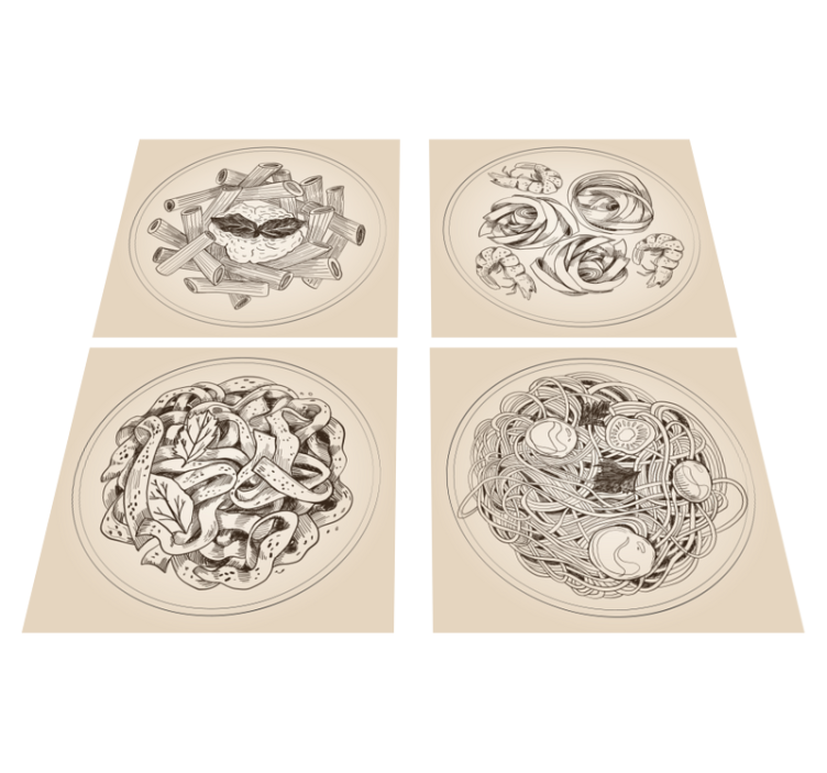 Kitchen vinyl rug with decorative plates - TenStickers