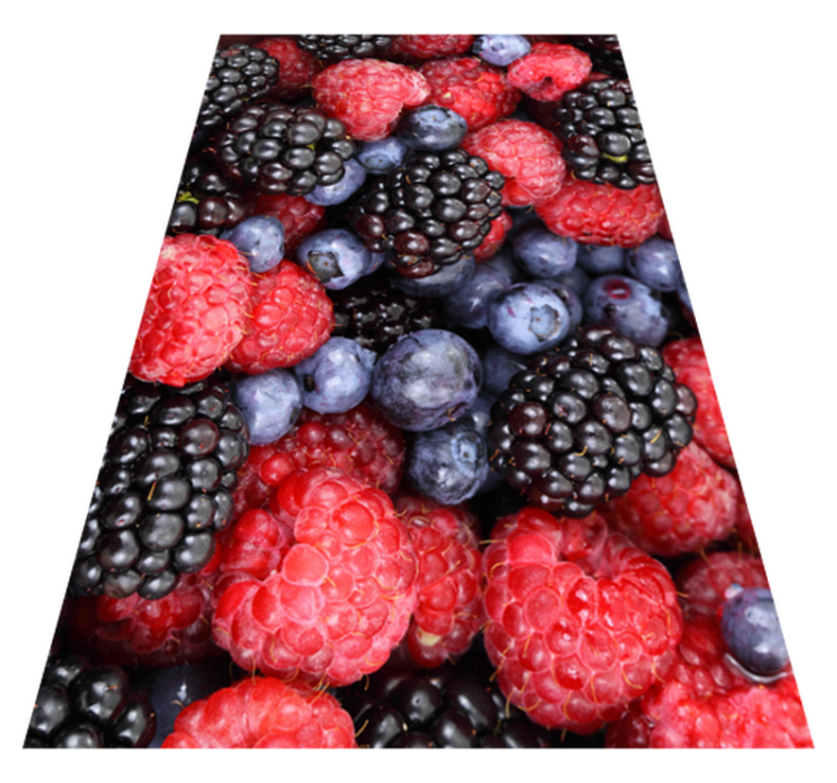 Blue berries kitchen vinyl rug - TenStickers