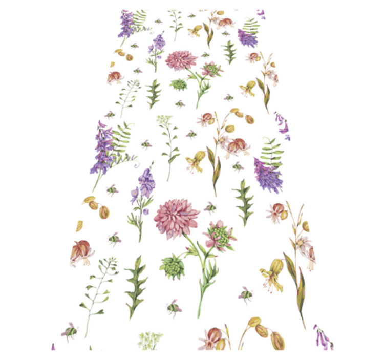 Kitchen vinyl rug multicolor minimalist wildflowers - TenStickers