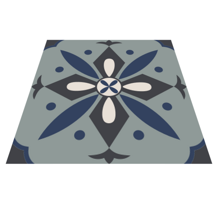 Kitchen vinyl rug in hydraulic colored tile design - TenStickers