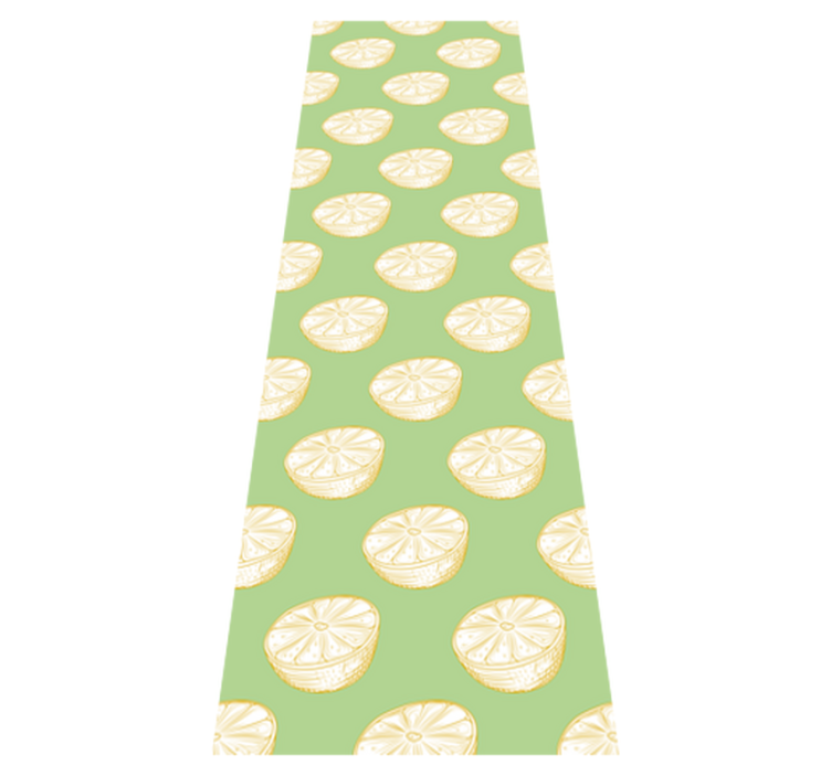 Kitchen vinyl rug hand drawn lemon citrus design - TenStickers