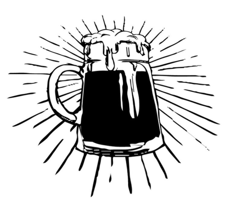 Kitchen vinyl rug with beer light design - TenStickers