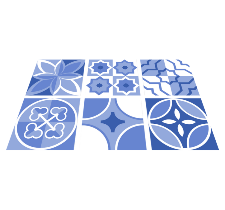 Kitchen vinyl rug azulejos cindito tiles design - TenStickers