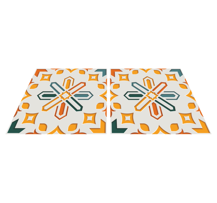 Kitchen vinyl rug encaustic tile design - TenStickers