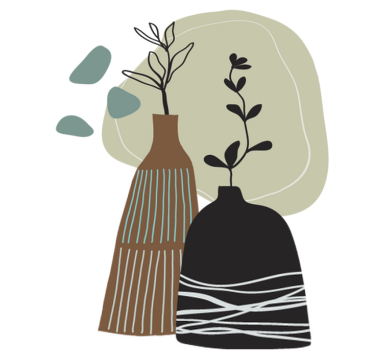 Kitchen vinyl rug with colored leaves in vase - TenStickers