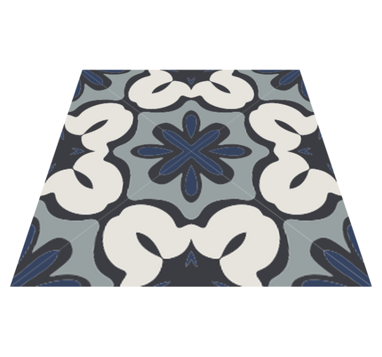 Kitchen vinyl rug in hydraulic blue gracia style - TenStickers