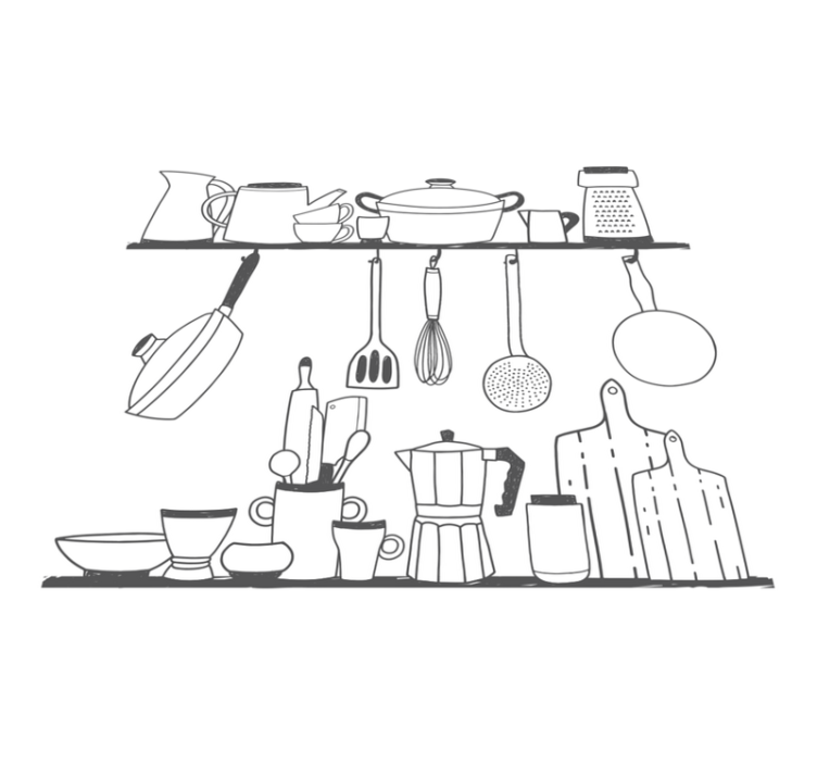 Kitchen vinyl rug kitchen tools for shelf cooking - TenStickers