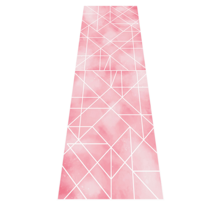 Kitchen vinyl rug with pink triangle pattern - TenStickers