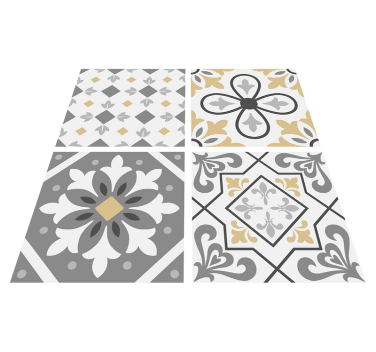 Kitchen vinyl rug amiaz cement tiles design - TenStickers