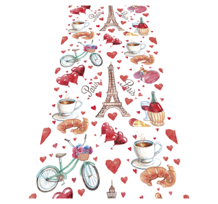 Kitchen vinyl rug love paris - TenStickers