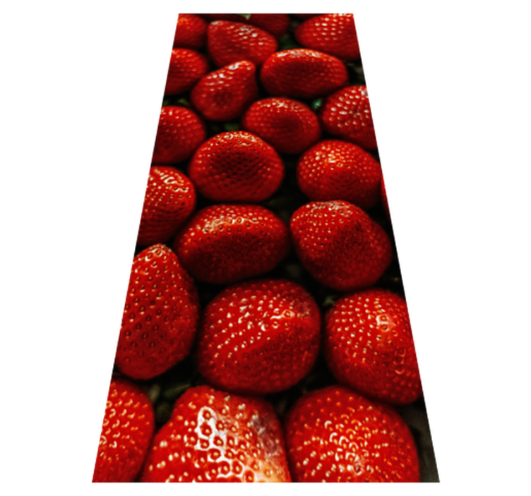 Kitchen vinyl rug with strawberries design - TenStickers