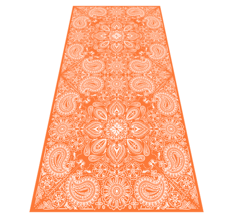 Kitchen vinyl rug paisley tile fridge - TenStickers