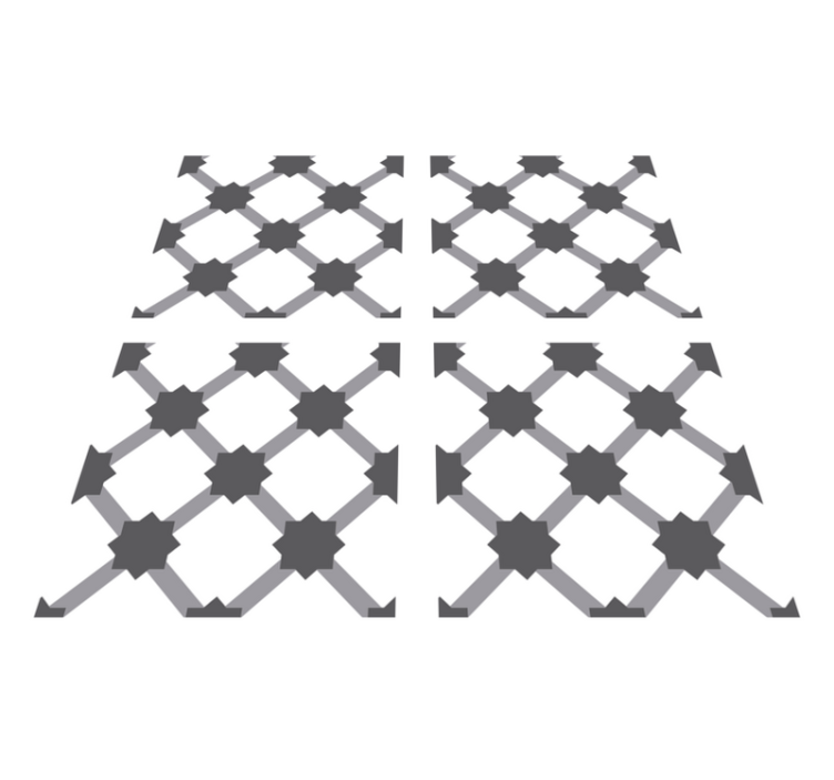 Kitchen vinyl rug with retro portuguese tile design - TenStickers