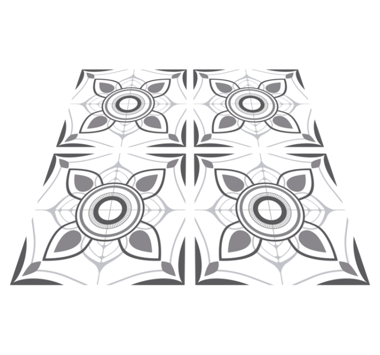 Kitchen vinyl rug with simple portuguese tile stickers - TenStickers