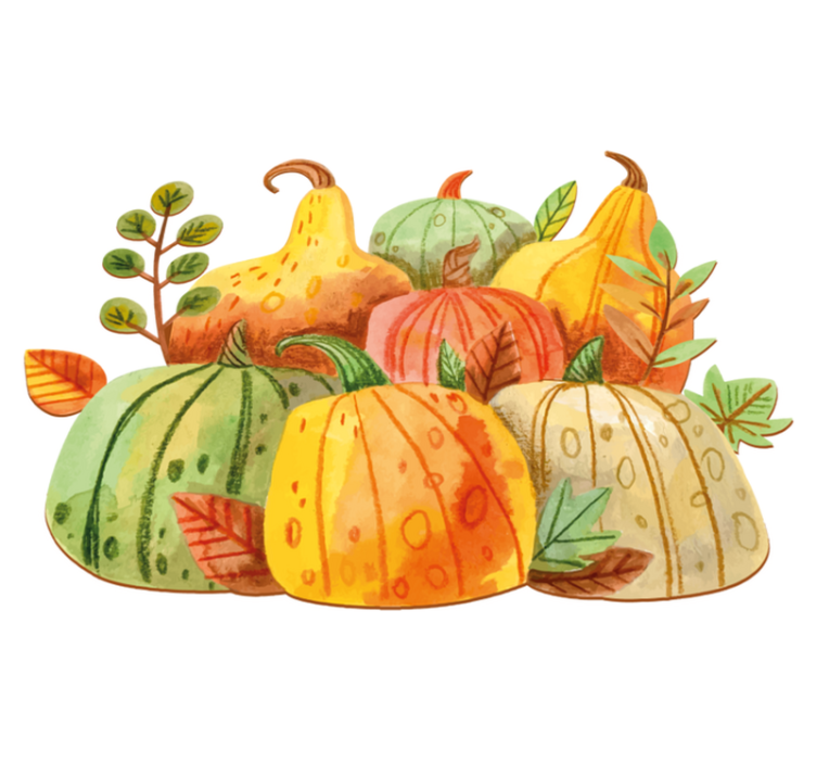 Kitchen vinyl rug watercolor thanksgiving vegetables - TenStickers