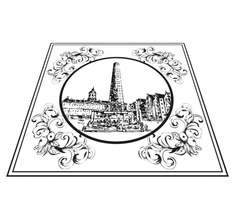 Kitchen vinyl rug amsterdam dam square design - TenStickers