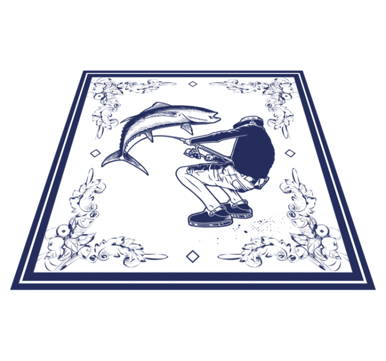 Fisherman kitchen vinyl rug - TenStickers
