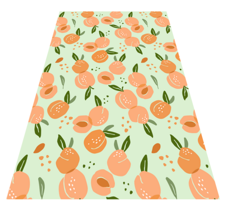 Kitchen vinyl rug with peaches on green background - TenStickers