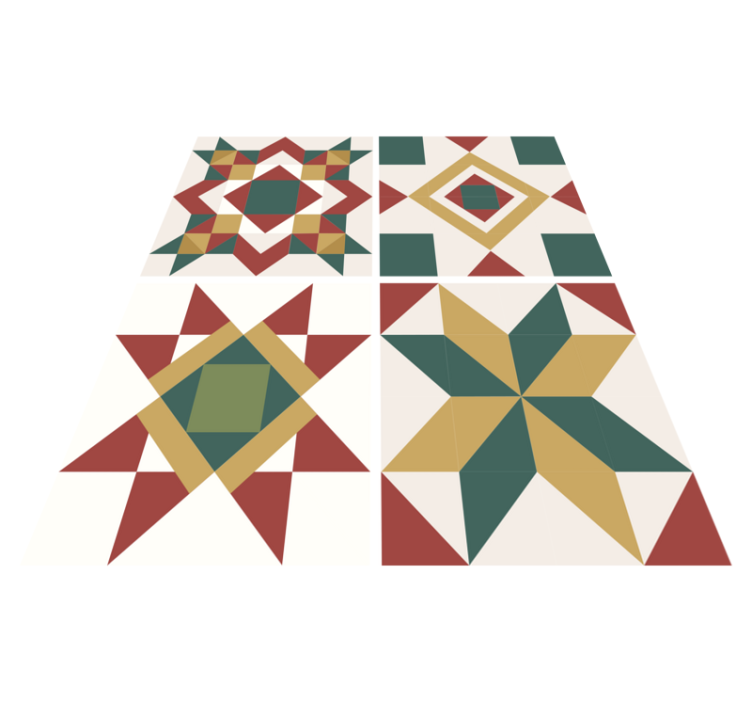 Kitchen vinyl rug with star cement design - TenStickers