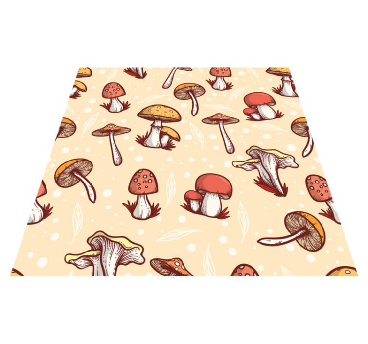Kitchen vinyl rug with original mushroom design - TenStickers