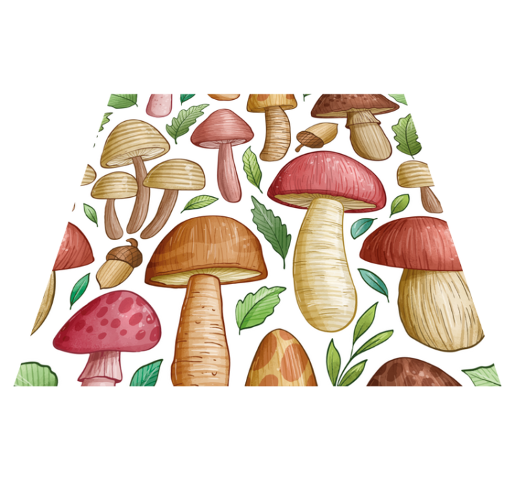 Kitchen vinyl rug featuring a variety of mushrooms - TenStickers
