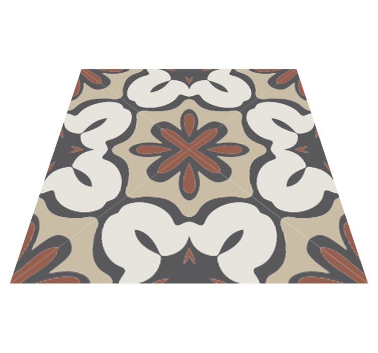 Kitchen vinyl rug in hydraulic brown gracia style - TenStickers