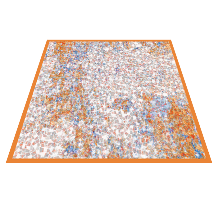 Kitchen vinyl rug in porcelain gray mosaic texture - TenStickers