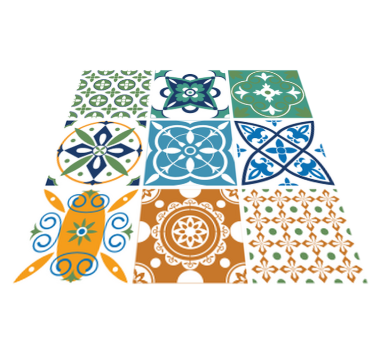 Kitchen vinyl rug porcelain tile blend - TenStickers