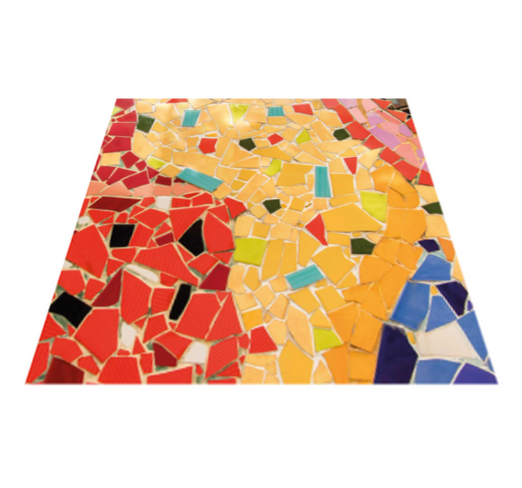 Kitchen vinyl rug in detailed colored ceramic mosaic - TenStickers